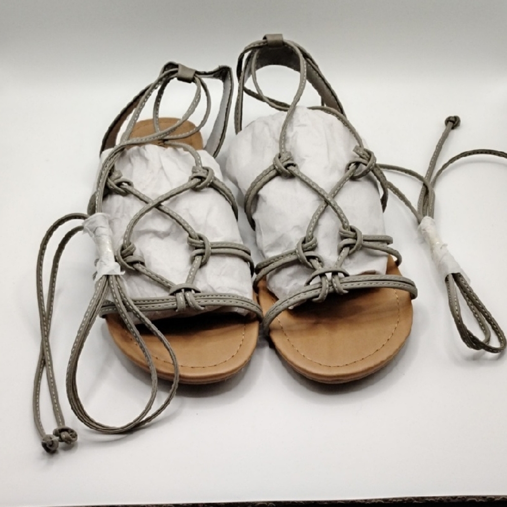 Cityclassified Tan and Gray Strappy Sandals